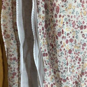 3/$15 Unique Double Layered Scarf Mini Florals Pink White Tapered Ends